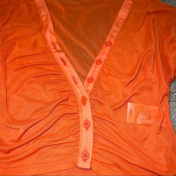 Urban Outfitters Cara Mesh Ruched Blouse - Picture 6 of 6